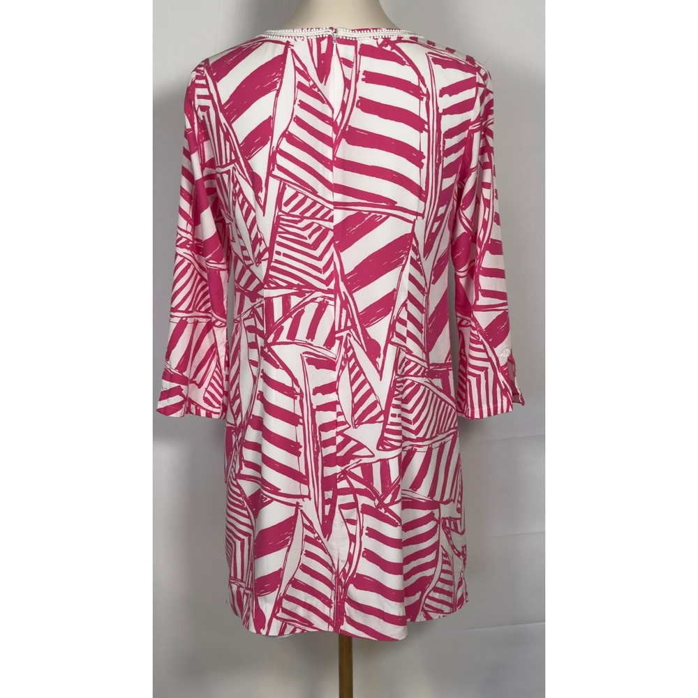 Lilly Pulitzer Pink White with Beaded Detail Shift Dress Size Small - Picture 7 of 11